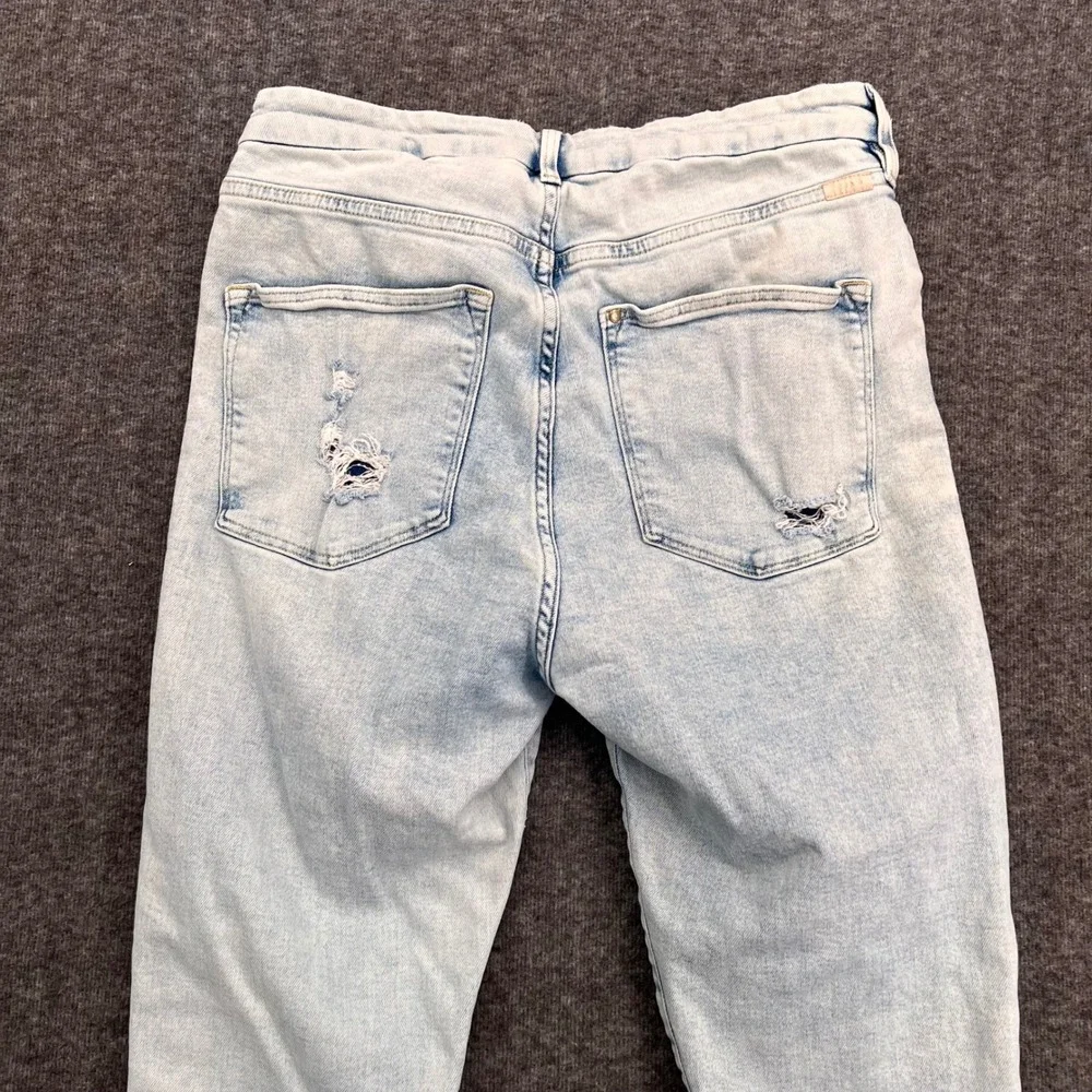 H&M &Denim Womens High Waist Super Skinny Distressed Jeans Light Wash Size 12